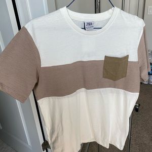 NWT Zara TShirt - White/Tan